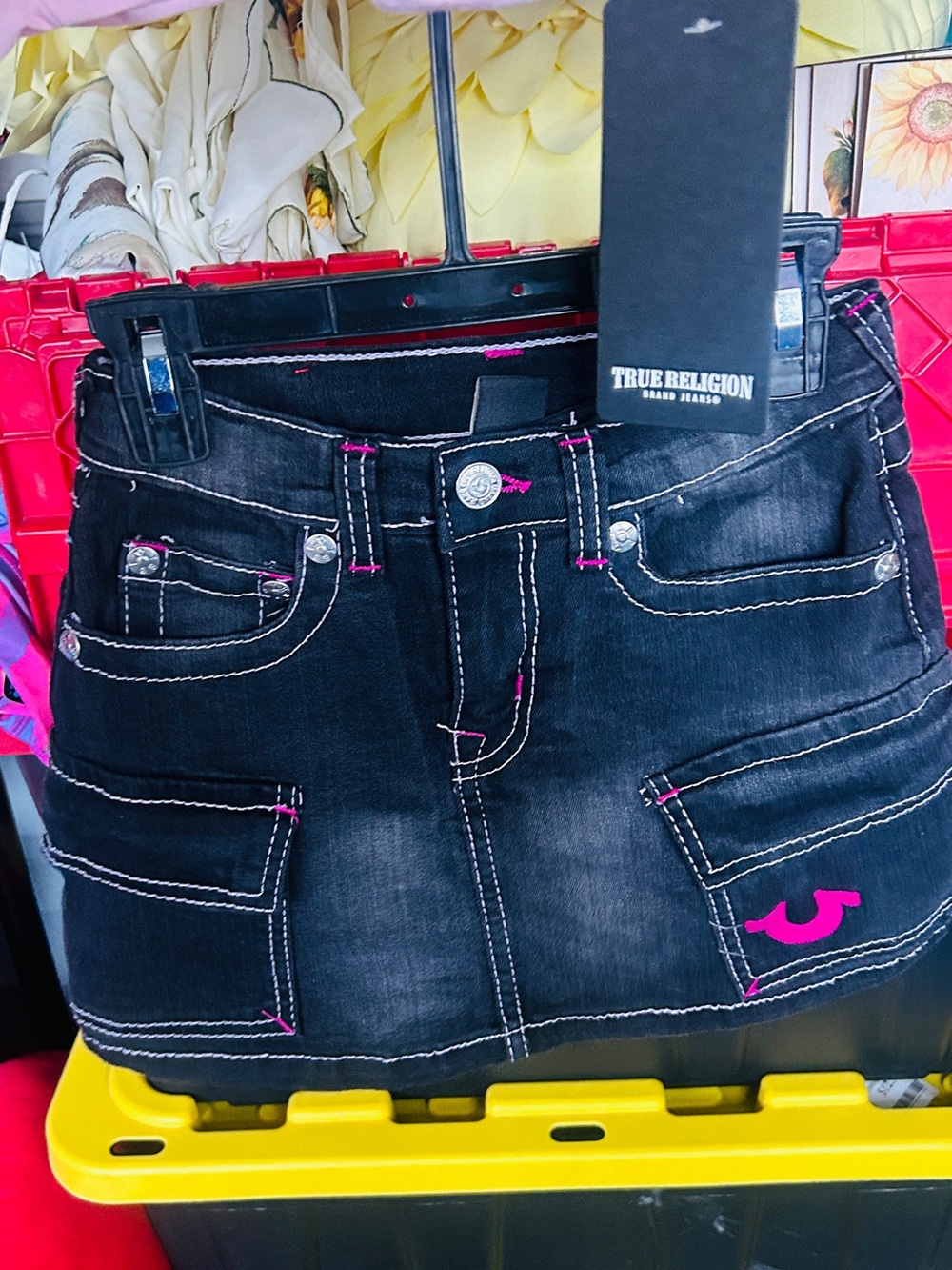 True Religion Light Pink Graphic Logo Tee & true religion, denim skirt - Picture 8 of 8